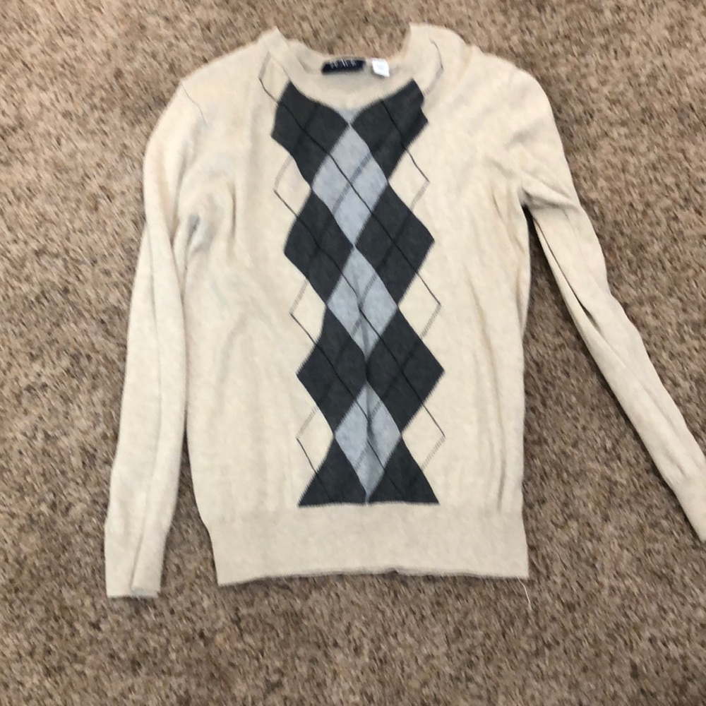 Tan and grey sweater, size L